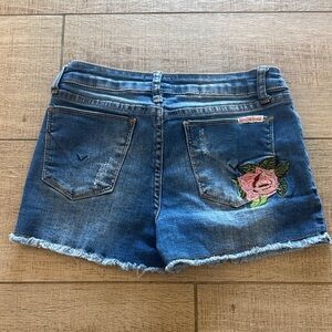 Hudson Girls Teen jeans  Denim Shorts with Embroidered Rose Detail 16